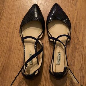 Blue Snakeskin Louise et Cie crossover Flats